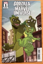 Godzilla Destroys the Marvel Universe #1 Animation Variant New