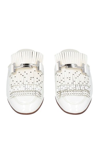 Tod white leather studded - white,