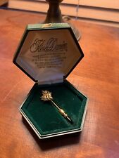 Vintage Flora Danica Leaf Brooch Coated in Silver And 24k Gold With Box