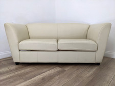 SOFABED 2 Seater Cream Leather
