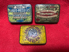 THREE  Gramophone Needle Tins