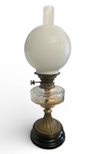 Antique Brass And Glass Dual