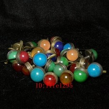 6 Pcs China Bronze Inlay Jade Agate Snuff Bottle Cap 1.2mm-1.6mm Random Delivery