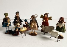 VINTAGE NATIVITY FIGURES RESIN & WIRE 10 PIECES MARY*BABY JESUS*JOSEPH*THE ANGEL