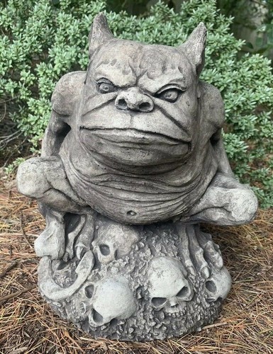 Stone garden gargoyle sat - stone,