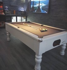 New Fox Gloss White Round Leg Slate 6ft or 7ft Pool Table |*HomePoolTables*