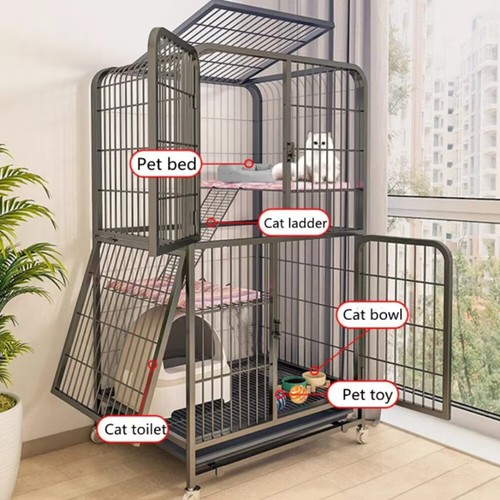Modern iron mesh cat cage - iron,