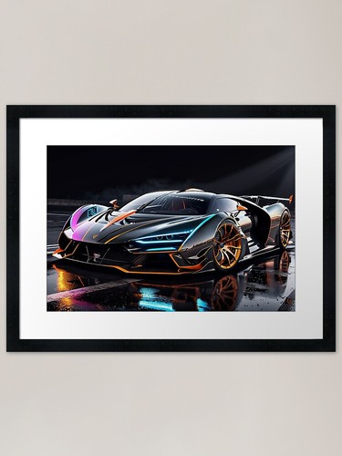 Cyber neon carbon hypercar - neon,