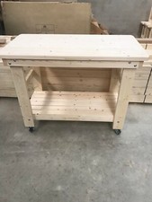 Wooden Work Bench With Wheels