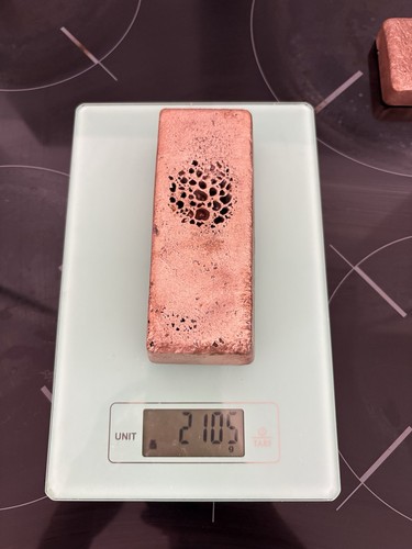 Hand cast copper bullion - hand,