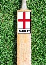 Personalised Custom Cricket Bat National Flag Sticker Decal MADE TO ORDER