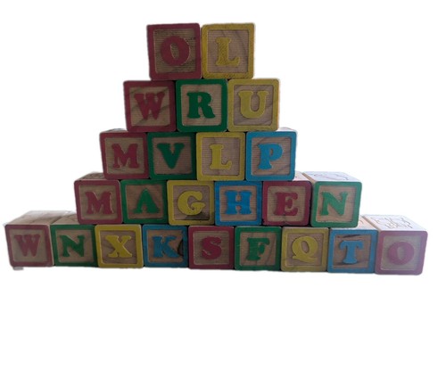 Vintage alphabet wooden blocks - vintage,