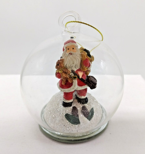 Santa claus glass bauble - santa,