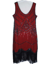 Womens Embellished Fringed