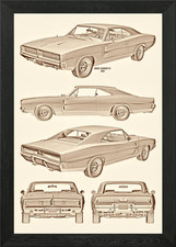 Dodge Charger RT 1969 Framed
