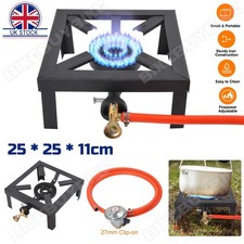 8KW Cast Iron Single Gas Burner Boiling Ring Stove Outdoor Cooker + Propane Hose