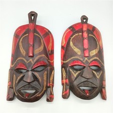 Set of 2 Hand Painted Wooden