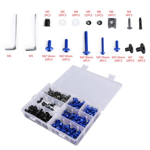 Blue fairing bolts screws - screws, kit