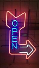 Business Open Arrow Right 20"x16" Neon Light Sign Lamp Bar Pub Wall Decor Window