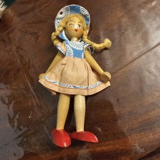 vintage Polish wooden peg doll, often called a "Joli" doll 19 Cm Height