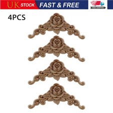 4Pcs Wooden Carved Applique