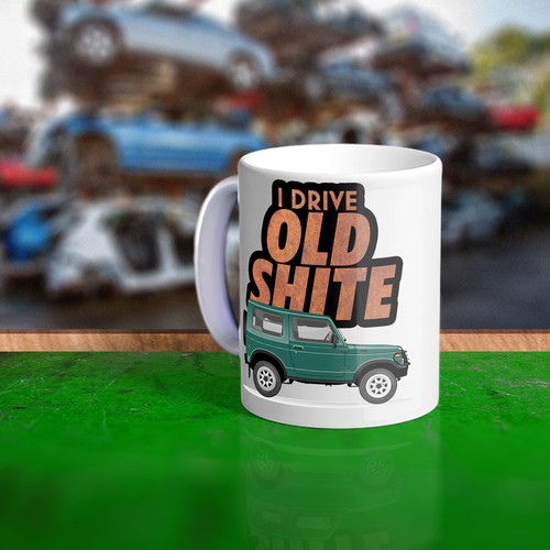 Custom printed old shite - printed, mug