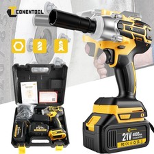 21V 2 Battery Impact Wrench Cordless Brushless 1/2 Driver Ratchet Nut Gun