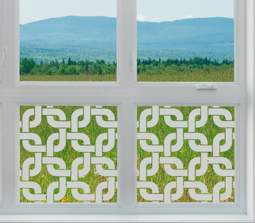 Privacy etched glass window