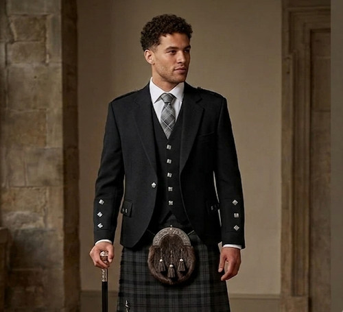 Men scottish black wool - scottish,