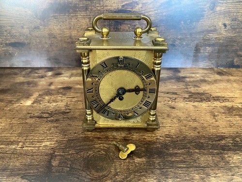 Smiths brass carriage - carriage, clock