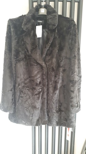 Bnwt uk16 black faux fur - uk16,
