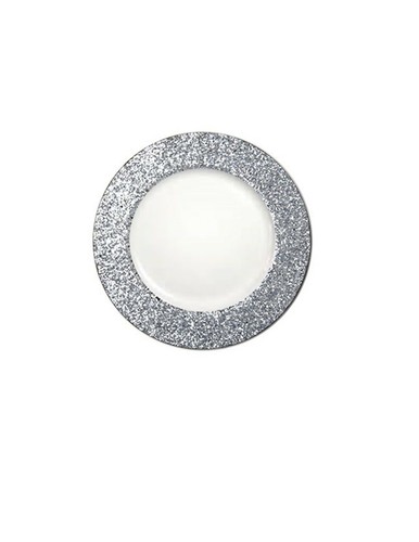 White glitter plate - glitter,