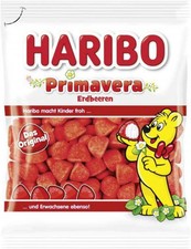 HARIBO Primavera Strawberries | HARIBO HALAL Jellies | Pack Of 12 X  80g