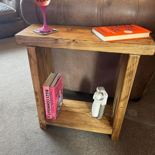 Solid wood end table - end, urban