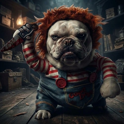 Halloween funny chucky dog - halloween,