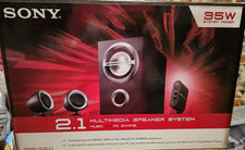 SONY 2.1 35watt MULTI MEDIA SPEAKER SYSTEM With SUBWOOFER for DESKTOP PC Good...