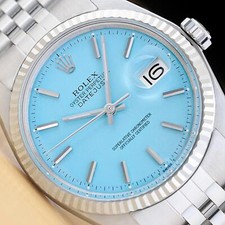 ROLEX MENS DATEJUST 1601 AQUA