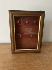 Vintage Wooden Key Cupboard Cabinet With Glass Door Wall Mounted