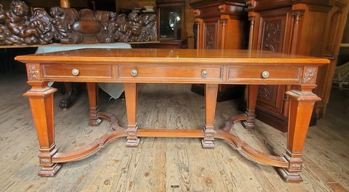 Victorian walnut partners desk - walnut,