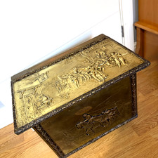 Vintage English Brass Embossed