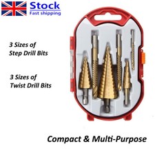 6Pcs Spiral Step Cone Drill