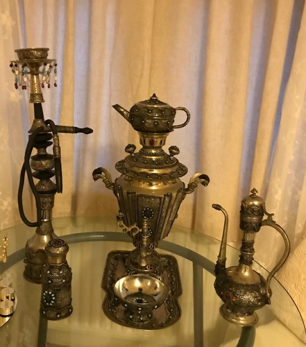 Copper antique samovar set - antique,