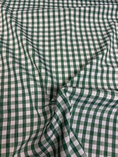 Emerald Green 1/4 Inch Gingham Cotton Blend Fabric. 45" Wide