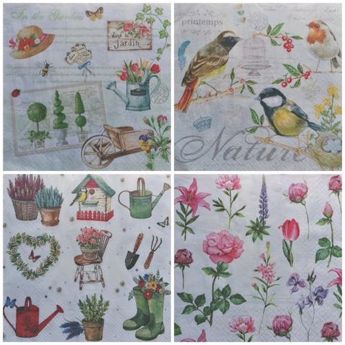 Single mixed paper napkins - x,