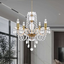 4 Arms Gold & Clear Crystal
