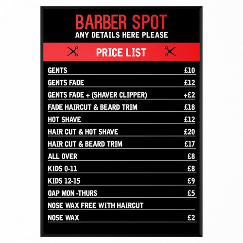 Barber shop price - barber,