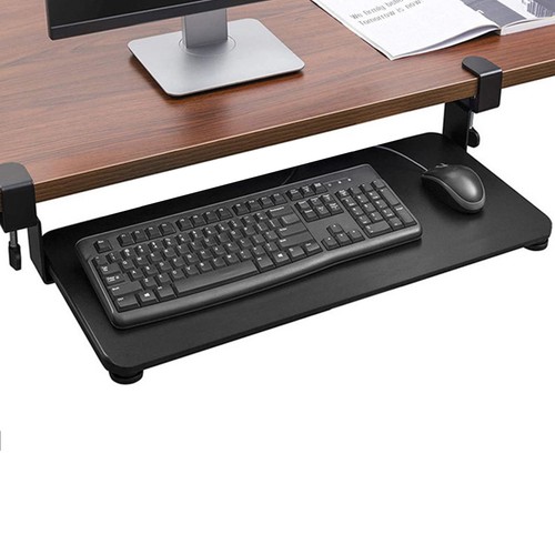 Keyboard tray under desk with - under,