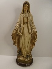 OLD MARY CAST PLASTER STATUE HOLY FIGURINE CHURCH RELIGIOUS ICON