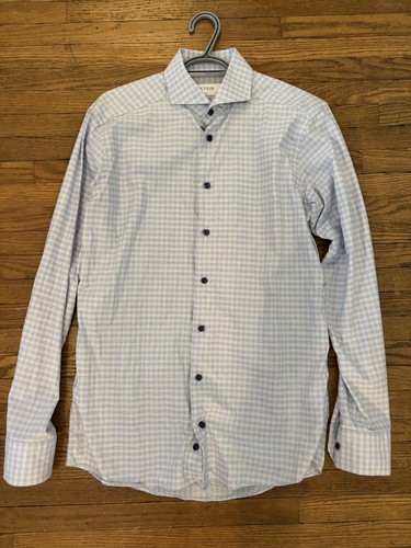 Eton checkered slim button - checkered,