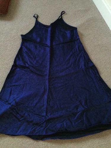 Midnight blue satin nightie - satin,